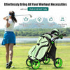 4 Wheels Folding Golf Push Cart With Bag Scoreboard Adjustable Handle - Aroflit