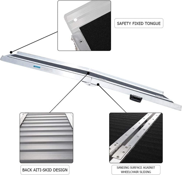 4ft Portable Threshold Wheelchair Ramp for Handicape Access at Home - Aroflit