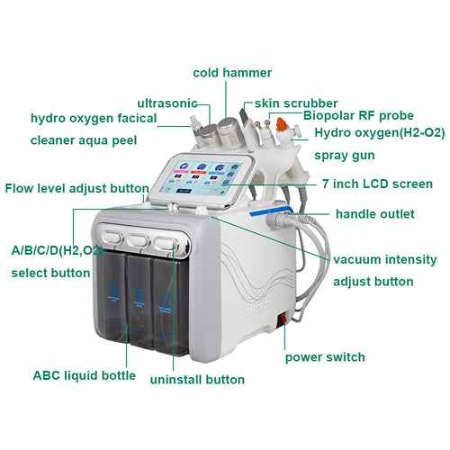 6 in 1 Water Dermabrasion Deep Cleansing Hydro Hydra Facial Peeling Machine - Aroflit