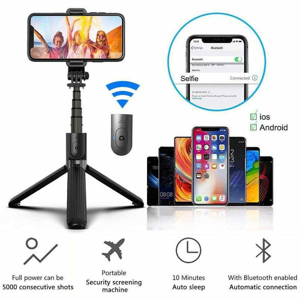 6 In 1 Wireless Bluetooth Selfie Stick Tripod - Aroflit