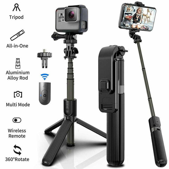 6 In 1 Wireless Bluetooth Selfie Stick Tripod - Aroflit