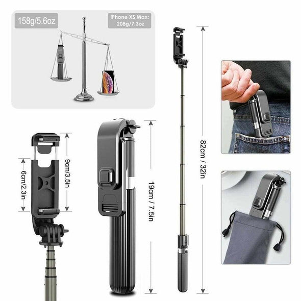 6 In 1 Wireless Bluetooth Selfie Stick Tripod - Aroflit