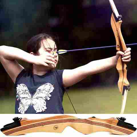 62" Wooden Archery Takedown Recurve Bow and Arrow for Hunting - Aroflit