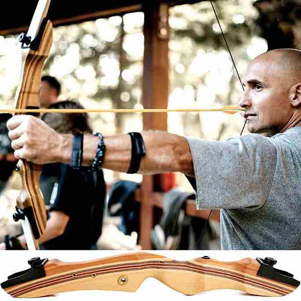 62" Wooden Archery Takedown Recurve Bow and Arrow for Hunting - Aroflit