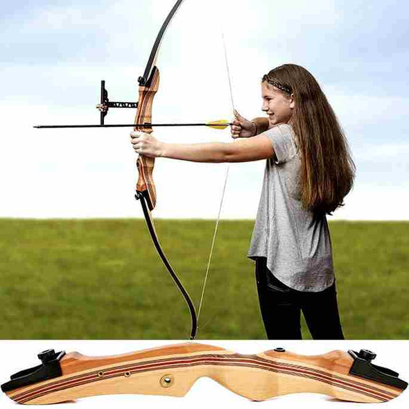 62" Wooden Archery Takedown Recurve Bow and Arrow for Hunting - Aroflit