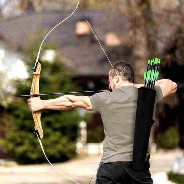 62" Wooden Archery Takedown Recurve Bow and Arrow for Hunting - Aroflit