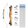 62" Wooden Archery Takedown Recurve Bow and Arrow for Hunting - Aroflit