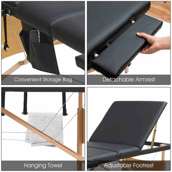 84"L Folding Portable Massage Table - Facial Spa Beauty Salon Bed-Aroflit