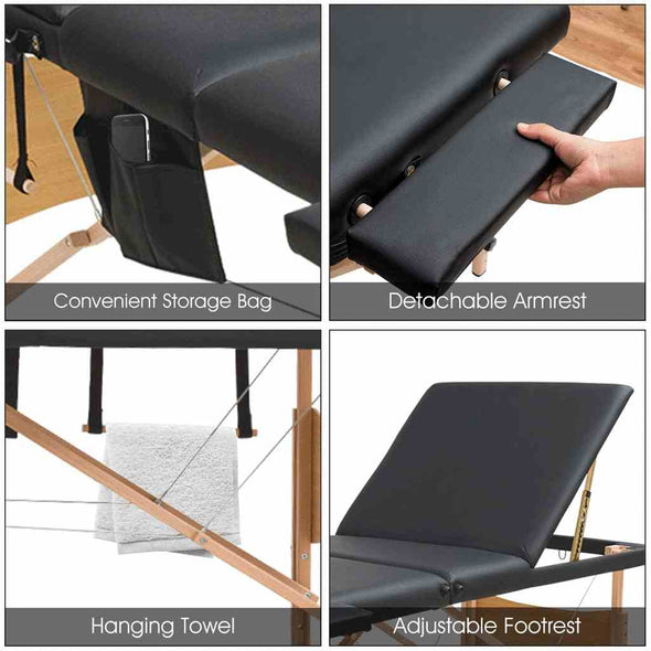 84"L Folding Portable Massage Table - Facial Spa Beauty Salon Bed - Aroflit