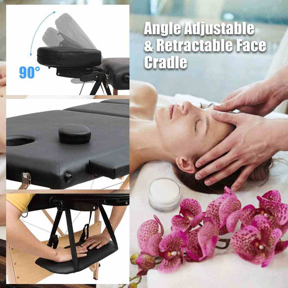 84"L Folding Portable Massage Table - Facial Spa Beauty Salon Bed - Aroflit
