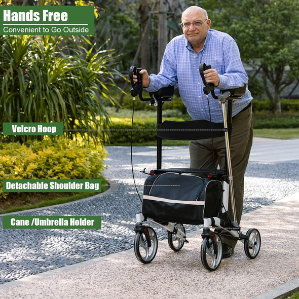 Aroflit™ Rollator Walker for Seniors and Adults with Adjustable Height Armrests and Seat