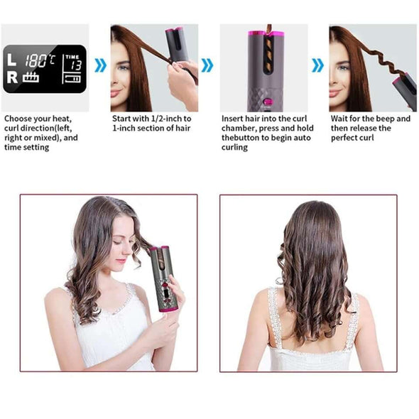 Cordless Auto Rotating Waver Hair Curling Iron - Aroflit™