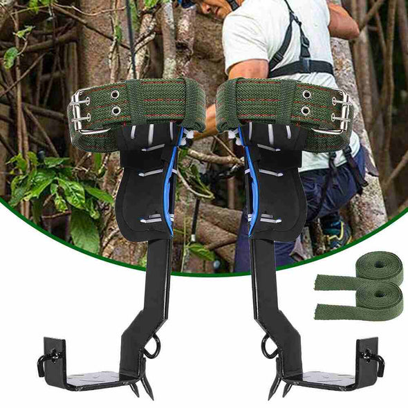 A Pair 2 Gears Tree Climbing Spikes Set Adjustable Lanyard Rope Rescue Belt - Aroflit