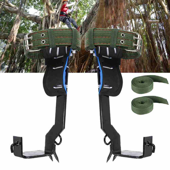 A Pair 2 Gears Tree Climbing Spikes Set Adjustable Lanyard Rope Rescue Belt - Aroflit