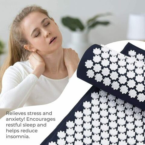 Acupressure Mat for Pain Relief - Memory Foam Acupressure Yoga Mat Set - Aroflit