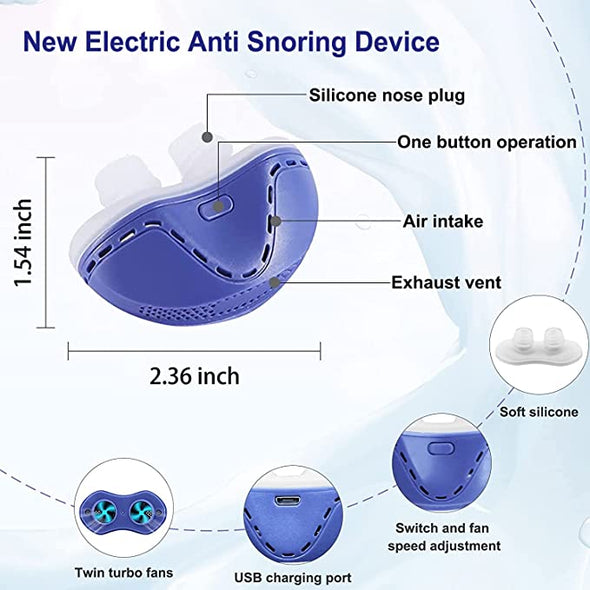 AIRING : Micro Cpap Anti Snoring Devices with 3 Adjustable Wind Speed