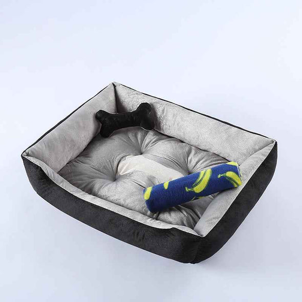 Anti - Anxiety Calming Comfy Bed for Dogs with Bone Design - Aroflit