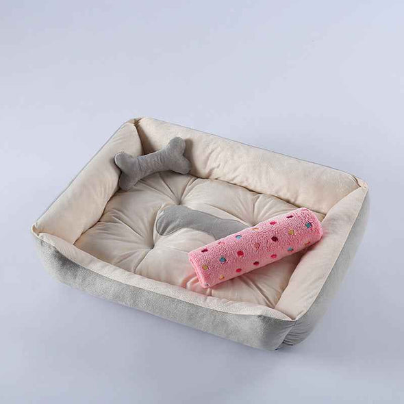 Anti - Anxiety Calming Comfy Bed for Dogs with Bone Design - Aroflit