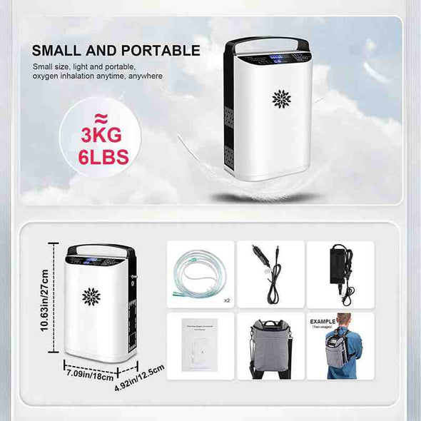 Aroflit™ 1~5L Pulse Flow Portable Oxygen Concentrator With Backpack - Aroflit