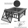 Aroflit 32" Black Crossweave Wood Burning Fire Pit with Spark Screen and BBQ Grill - Aroflit