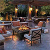 Aroflit 32" Black Crossweave Wood Burning Fire Pit with Spark Screen and BBQ Grill - Aroflit