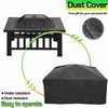 Aroflit 32" Black Crossweave Wood Burning Fire Pit with Spark Screen and BBQ Grill - Aroflit