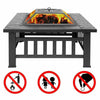 Aroflit 32" Black Crossweave Wood Burning Fire Pit with Spark Screen and BBQ Grill - Aroflit