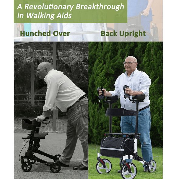 Aroflit™ Rollator Walker for Seniors and Adults with Adjustable Height Armrests and Seat - Aroflit