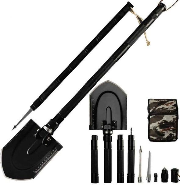 Camping Survival Multifunctional Tactical Shovel, Folding Outdoor Survival Tool - Aroflit
