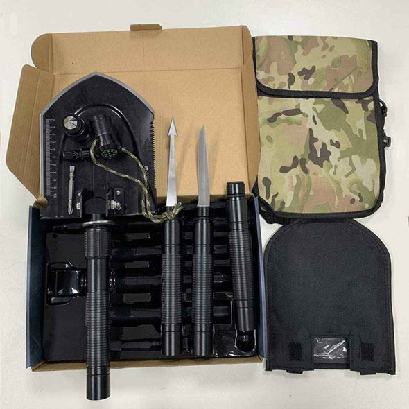 Camping Survival Multifunctional Tactical Shovel, Folding Outdoor Survival Tool - Aroflit