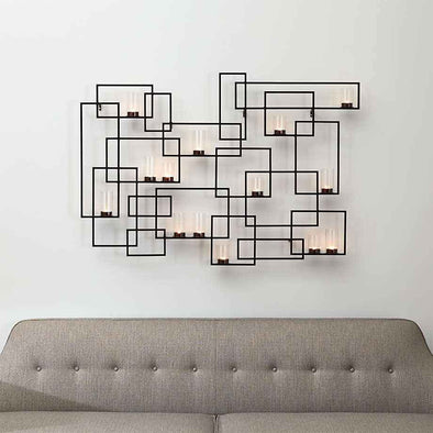 Circuit Bronze Metal Wall Candle Holder-Aroflit