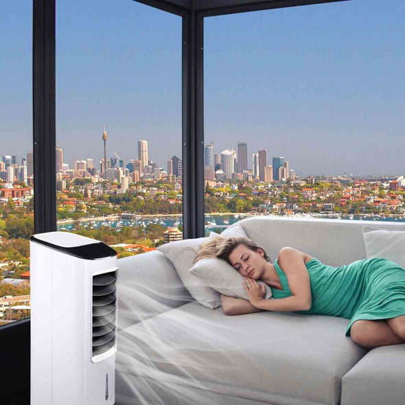 Evaporative Portable Air Conditioner Cooler Swamp Fan & Humidifier with Remote Control Filter-Aroflit