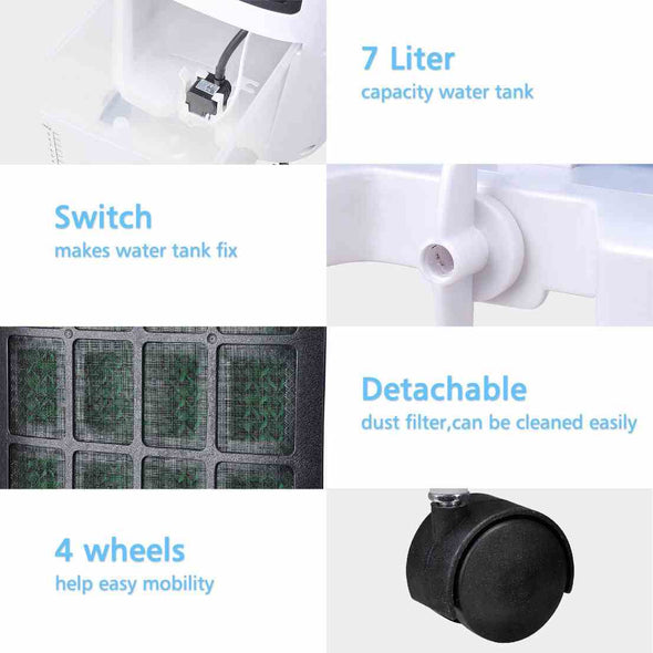 Evaporative Portable Air Conditioner Cooler Swamp Fan & Humidifier with Remote Control Filter-Aroflit