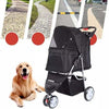 Folding Dog Pram Pushchair - 3 Wheels Pet Buggy-Aroflit