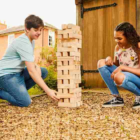 Giant Tumbling Timber Toy 54 PCS Wooden Blocks Game with Carrying Bag-Aroflit