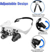 Headband Magnifier with LED Light And Multiple Lenses - Up to 25x Zoom - Aroflit