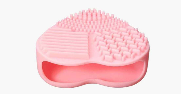 Heart Shape Silicone Cosmetic Brush Cleaner Board-Aroflit