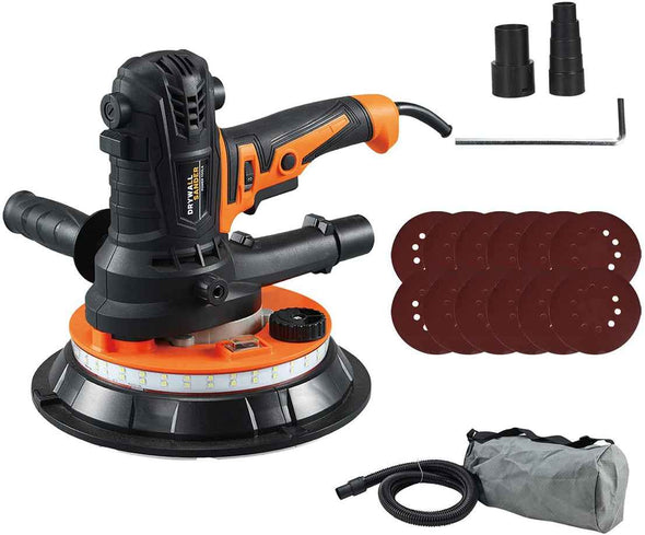 Heavy - Duty Handheld Drywall Sander 710W With LED & Vacuum Bag - Aroflit
