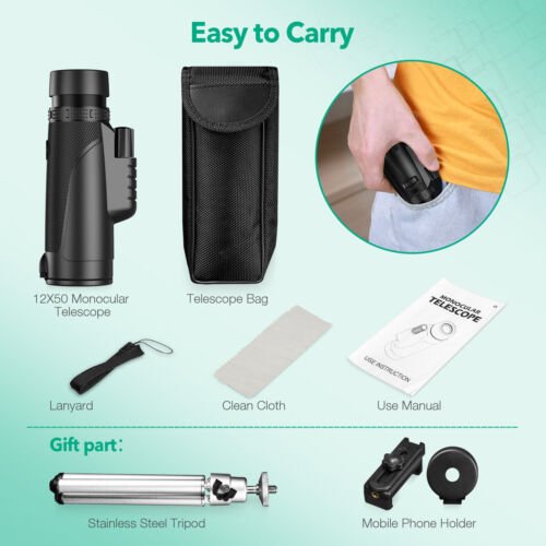 High Power Monocular With Smartphone Holder & Tripod - Aroflit