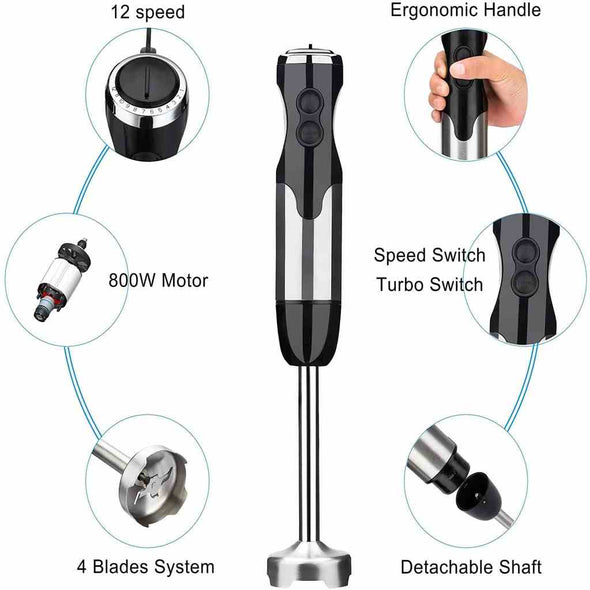 Immersion Hand Blender - Smart Stick Variable Speed Hand Blender - Best Immersion Hand Blender - Aroflit