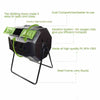 Large Compost Tumbler Bin - Outdoor Garden Rotating Dual Compartment Compost-Aroflit