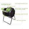 Large Compost Tumbler Bin - Outdoor Garden Rotating Dual Compartment Compost - Aroflit