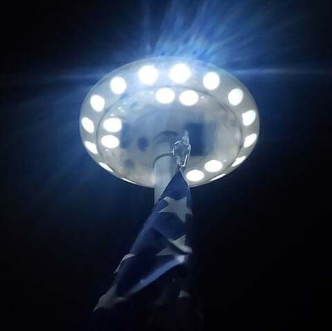 LED Solar Powered Flagpole Light - All Night Long Last - Aroflit