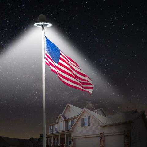LED Solar Powered Flagpole Light - All Night Long Last - Aroflit