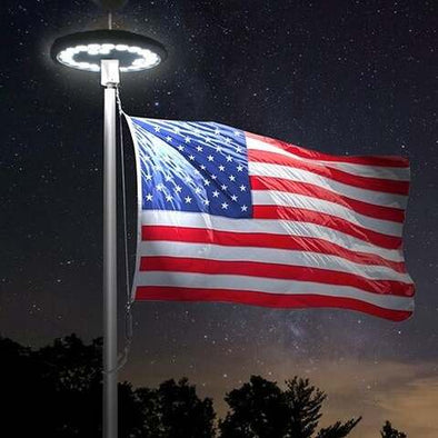 LED Solar Powered Flagpole Light - All Night Long Last - Aroflit