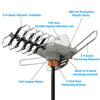 Long Range Antenna TV - Outdoor Digital Reception 360° Rotation - Aroflit