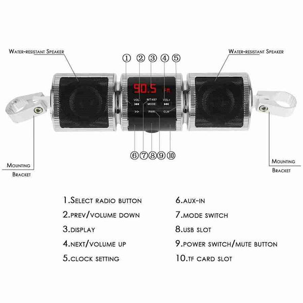 Loudest Waterproof Bluetooth Motorcycle Speaker - Aroflit