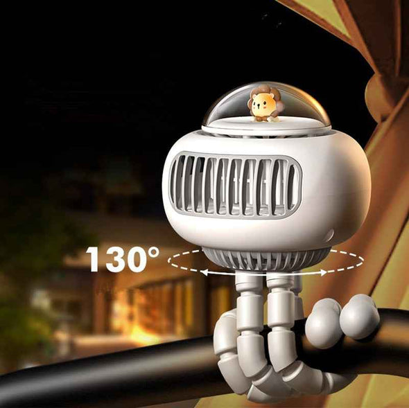 Mini air conditioner stroller cooling fan with flexible tripod - Aroflit