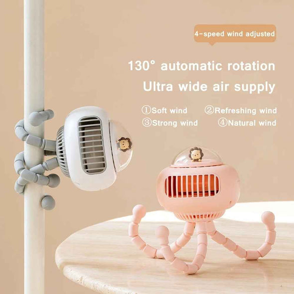 Mini air conditioner stroller cooling fan with flexible tripod-Aroflit