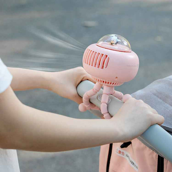 Mini air conditioner stroller cooling fan with flexible tripod - Aroflit